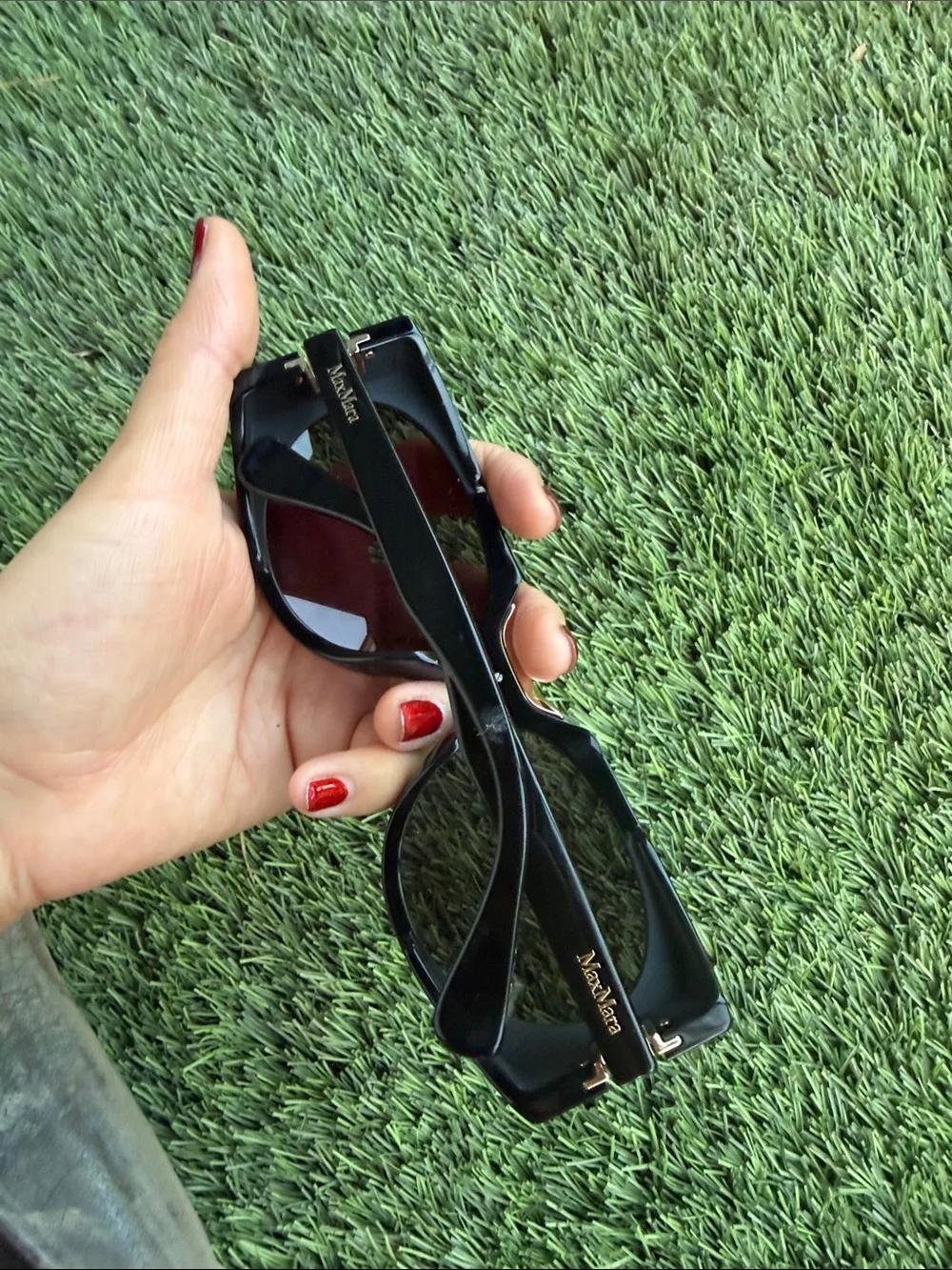 MaxMara Black Oversized Square Women's Sunglasses